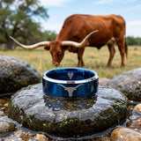 Texas Longhorns Ring | Blue & Silver Ring | Customizable