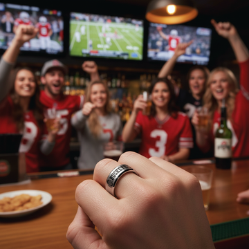 Ohio State Buckeyes Ring | Silver Wedding Band | Sizes 6 - 13