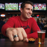 Georgia Bulldogs Ring | Silver & Red Wedding Band | Sizes 6 - 13 | #UGA