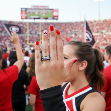 Georgia Bulldogs Ring | Black & Red Wedding Band | Sizes 6 - 13 | #UGA
