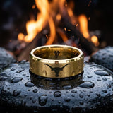 Texas Longhorns Ring | Matte Gold Ring | UT Wedding Band