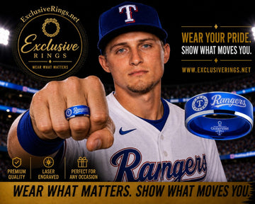 Rangers slugger Corey Seager wearing a Rangers ring exclusively designed and sold by exclusiverings.net