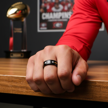 Georgia Bulldogs Ring | Black & Gold Wedding Band | Sizes 6 - 13