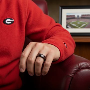 Georgia Bulldogs Ring | Black & Red Wedding Band | Sizes 6 - 13