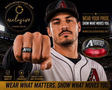 Diamondbacks Nolan Arenado wearing a Diamondbacks ring exclusively designed and sold by ExclusiveRings.net.