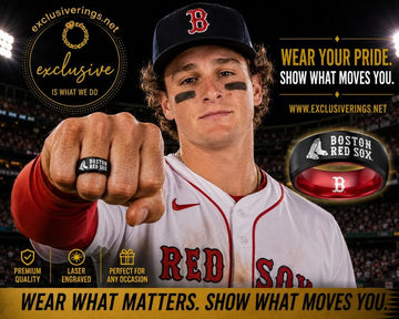 Red Sox superstar Roman Anthony wearing a ring exclusively designed and sold by exclusiverings.net