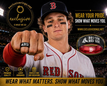 Red Sox superstar Roman Anthony wearing a ring exclusively designed and sold by exclusiverings.net
