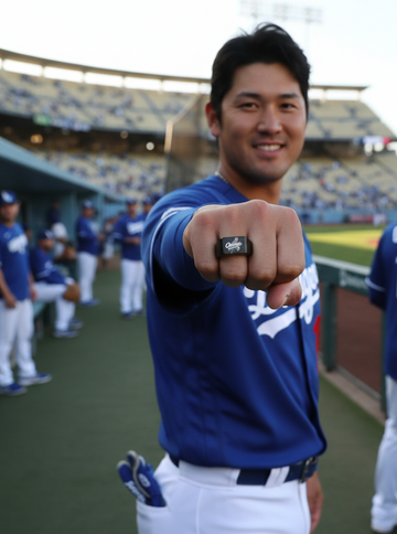 Shohei Ohtani LA Dodgers Black Titanium Ring - Sizes 8 - 12 #Dodgers