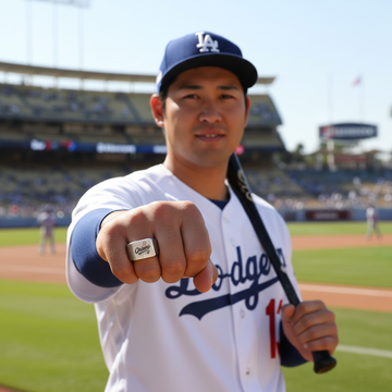 Shohei Ohtani LA Dodgers Silver Titanium Ring - Sizes 8 - 12 #Dodgers